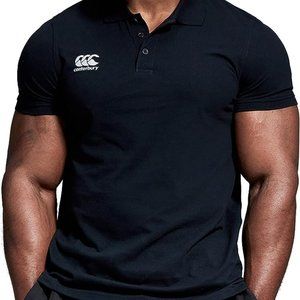 Canterbury of New Zealand Waimak Polo Shirt Black short sleeves Rugby Fan S-4XL
